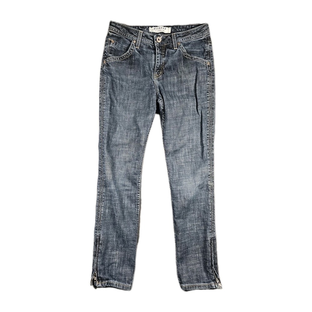 Hudson Collin Skinny Jeans Womens 29x28‎ USA Ankle Zip Medium Wash Stretch